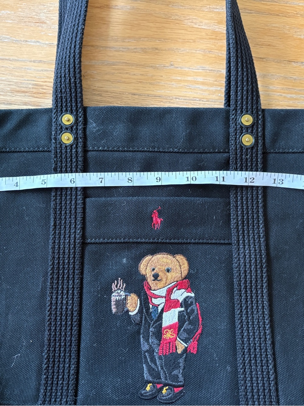 Polo by Ralph Lauren Navy Canvas Bear-Embroidered Tote - Picture 5 of 7